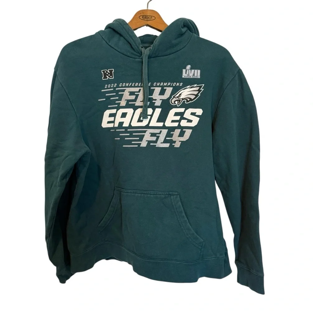 Philadelphia Eagles Teal Fly Eagles Fly Hoodie - Picture 1 of 6